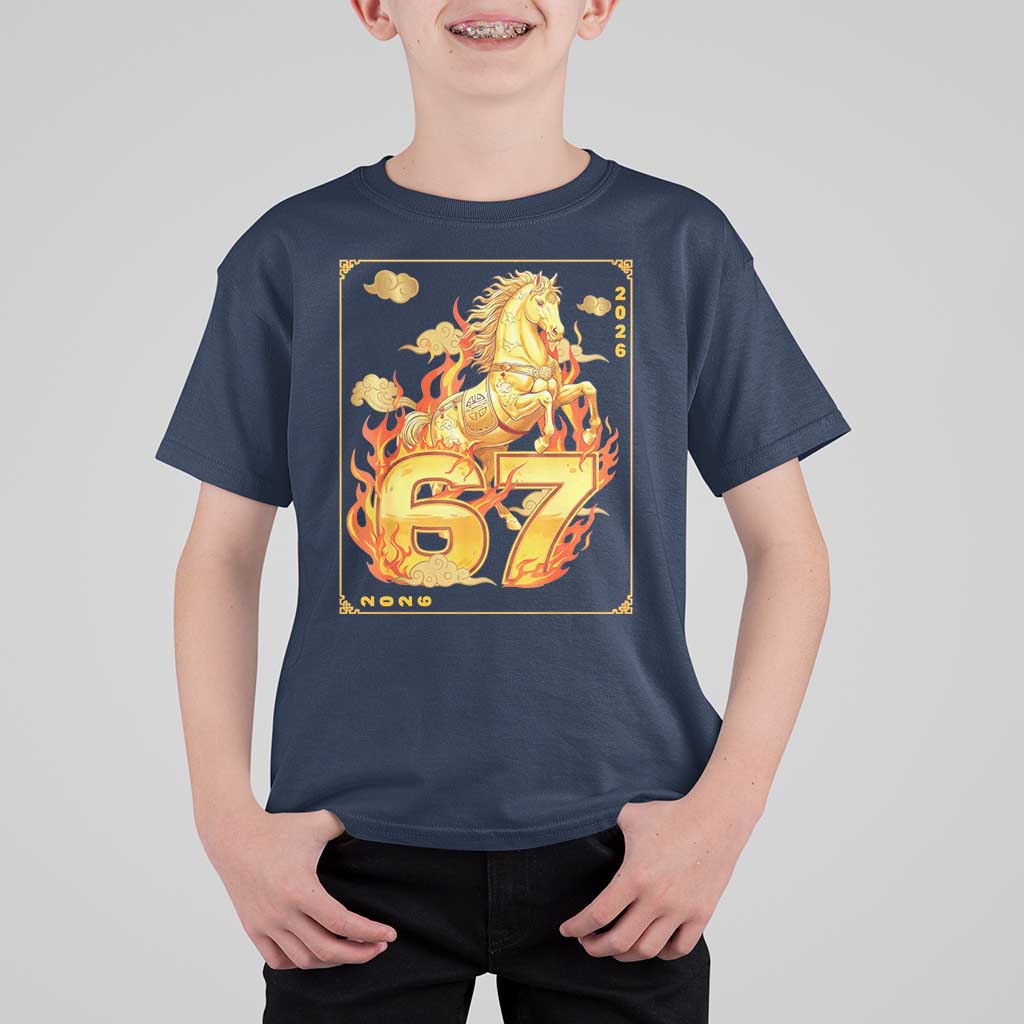 Funny Horse Six Seven Meme T Shirt For Kid Happy Lunar New Year - Wonder Print Shop