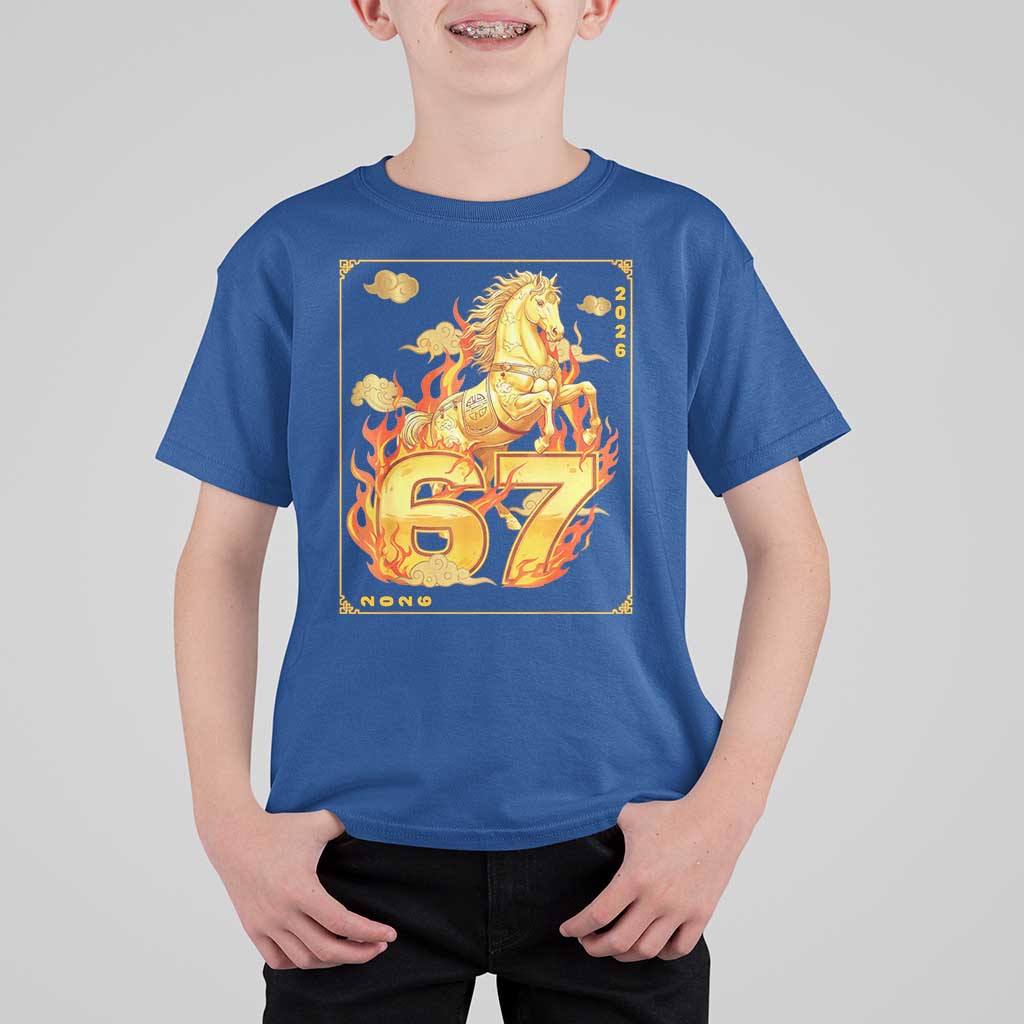 Funny Horse Six Seven Meme T Shirt For Kid Happy Lunar New Year - Wonder Print Shop