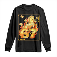 Funny Horse Six Seven Meme Long Sleeve Shirt Happy Lunar New Year - Wonder Print Shop