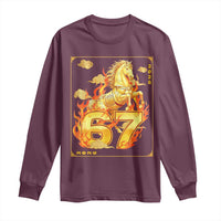 Funny Horse Six Seven Meme Long Sleeve Shirt Happy Lunar New Year - Wonder Print Shop