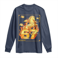 Funny Horse Six Seven Meme Long Sleeve Shirt Happy Lunar New Year - Wonder Print Shop