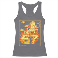 Funny Horse Six Seven Meme Racerback Tank Top Happy Lunar New Year - Wonder Print Shop