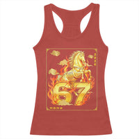 Funny Horse Six Seven Meme Racerback Tank Top Happy Lunar New Year - Wonder Print Shop