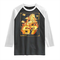 Funny Horse Six Seven Meme Raglan Shirt Happy Lunar New Year - Wonder Print Shop