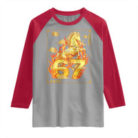 Funny Horse Six Seven Meme Raglan Shirt Happy Lunar New Year - Wonder Print Shop