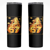Funny Horse Six Seven Meme Skinny Tumbler Happy Lunar New Year - Wonder Print Shop