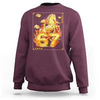 Funny Horse Six Seven Meme Sweatshirt Happy Lunar New Year - Wonder Print Shop