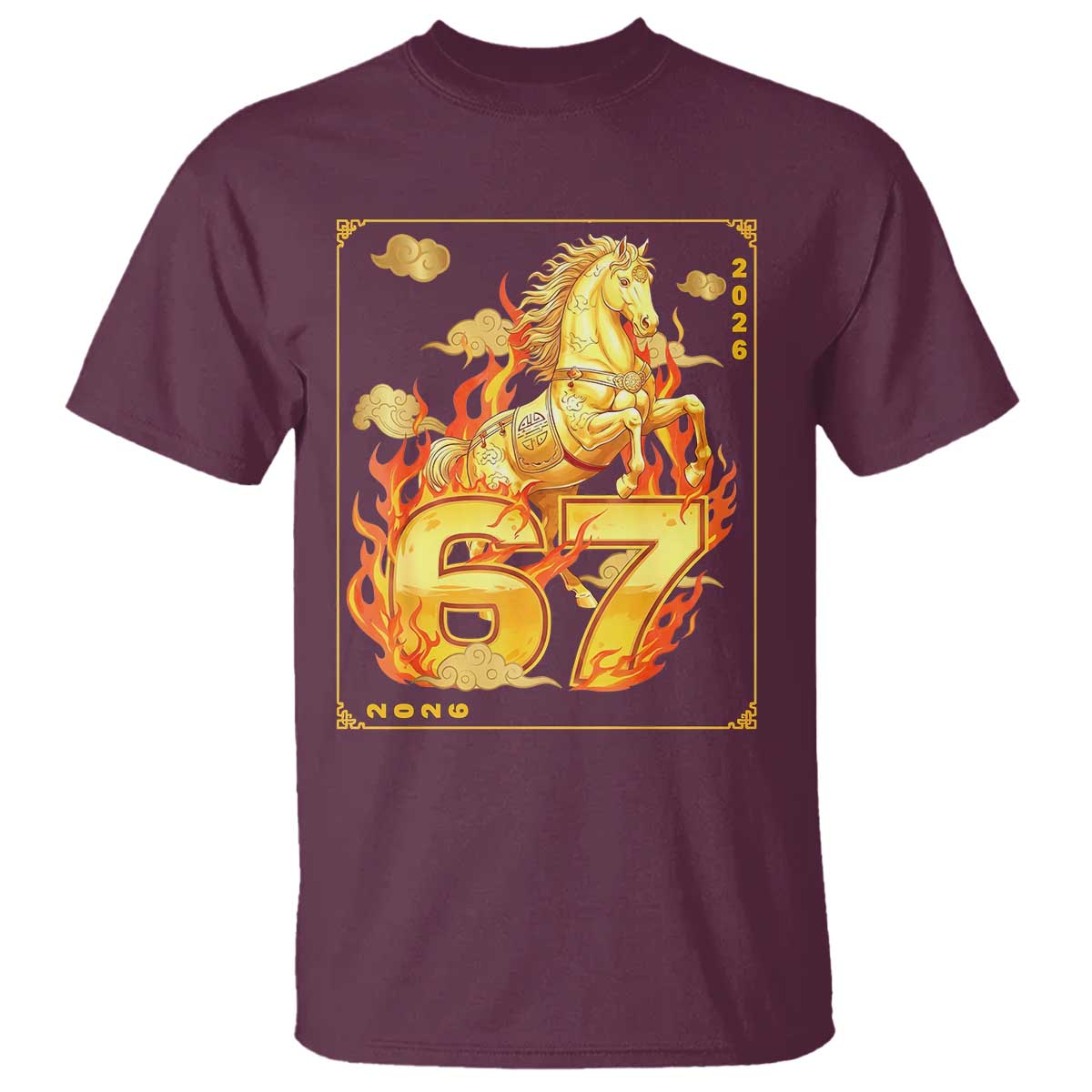 Funny Horse Six Seven Meme T Shirt Happy Lunar New Year - Wonder Print Shop