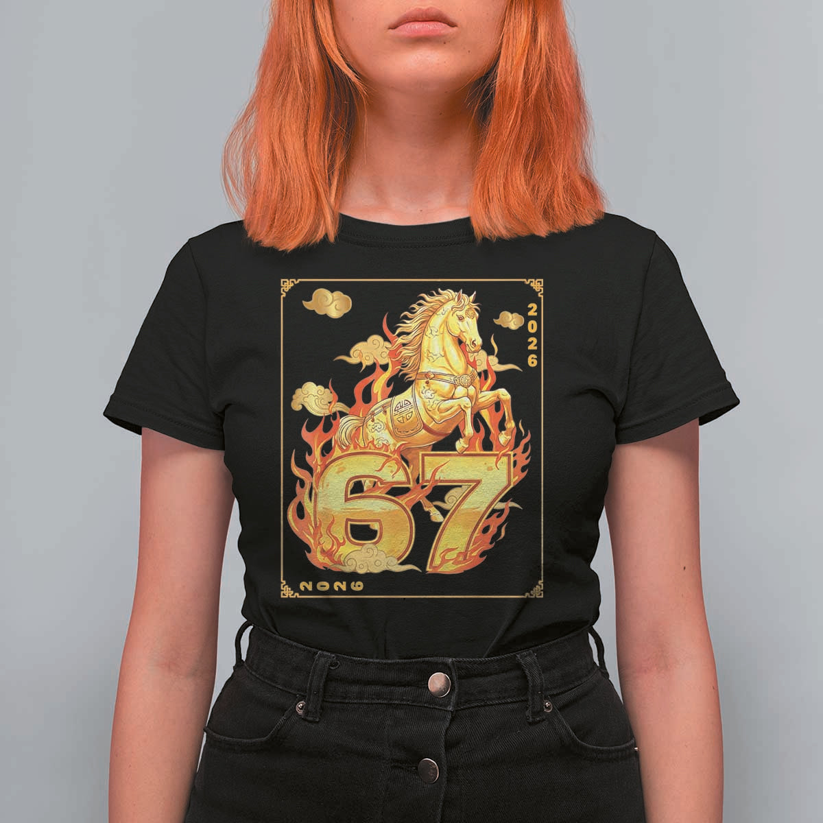 Funny Horse Six Seven Meme T Shirt For Women Happy Lunar New Year - Wonder Print Shop