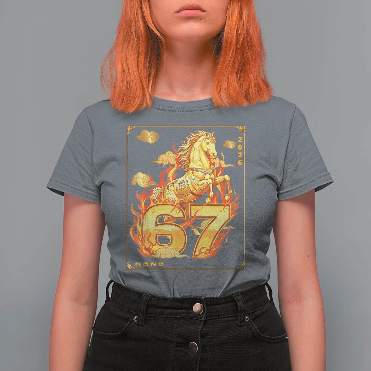 Funny Horse Six Seven Meme T Shirt For Women Happy Lunar New Year - Wonder Print Shop