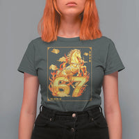 Funny Horse Six Seven Meme T Shirt For Women Happy Lunar New Year - Wonder Print Shop