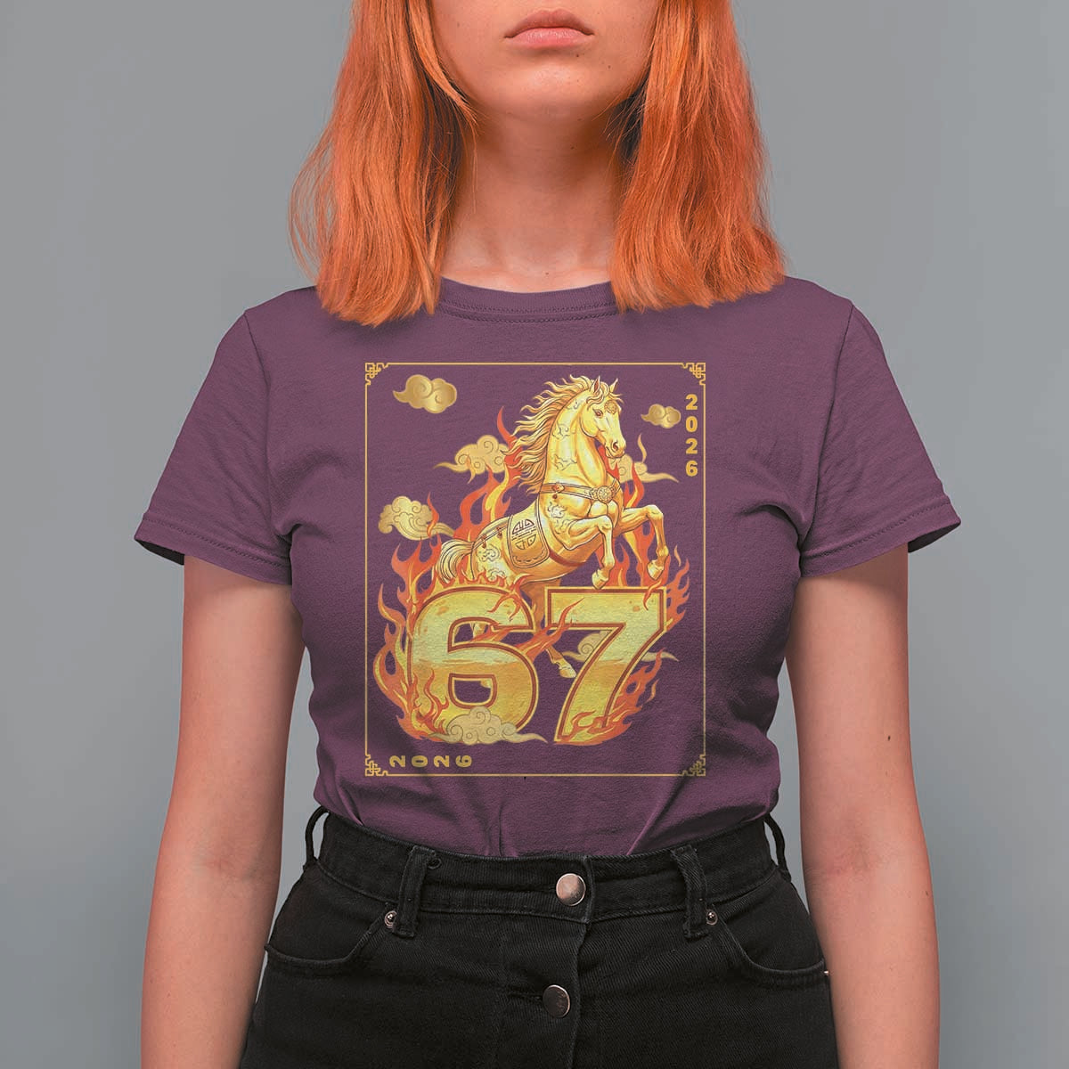 Funny Horse Six Seven Meme T Shirt For Women Happy Lunar New Year - Wonder Print Shop