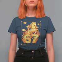 Funny Horse Six Seven Meme T Shirt For Women Happy Lunar New Year - Wonder Print Shop