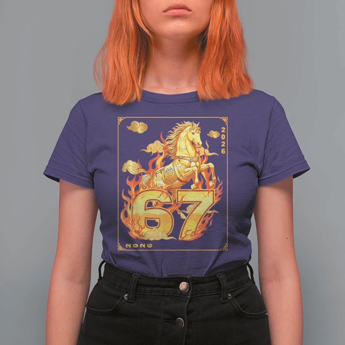 Funny Horse Six Seven Meme T Shirt For Women Happy Lunar New Year - Wonder Print Shop