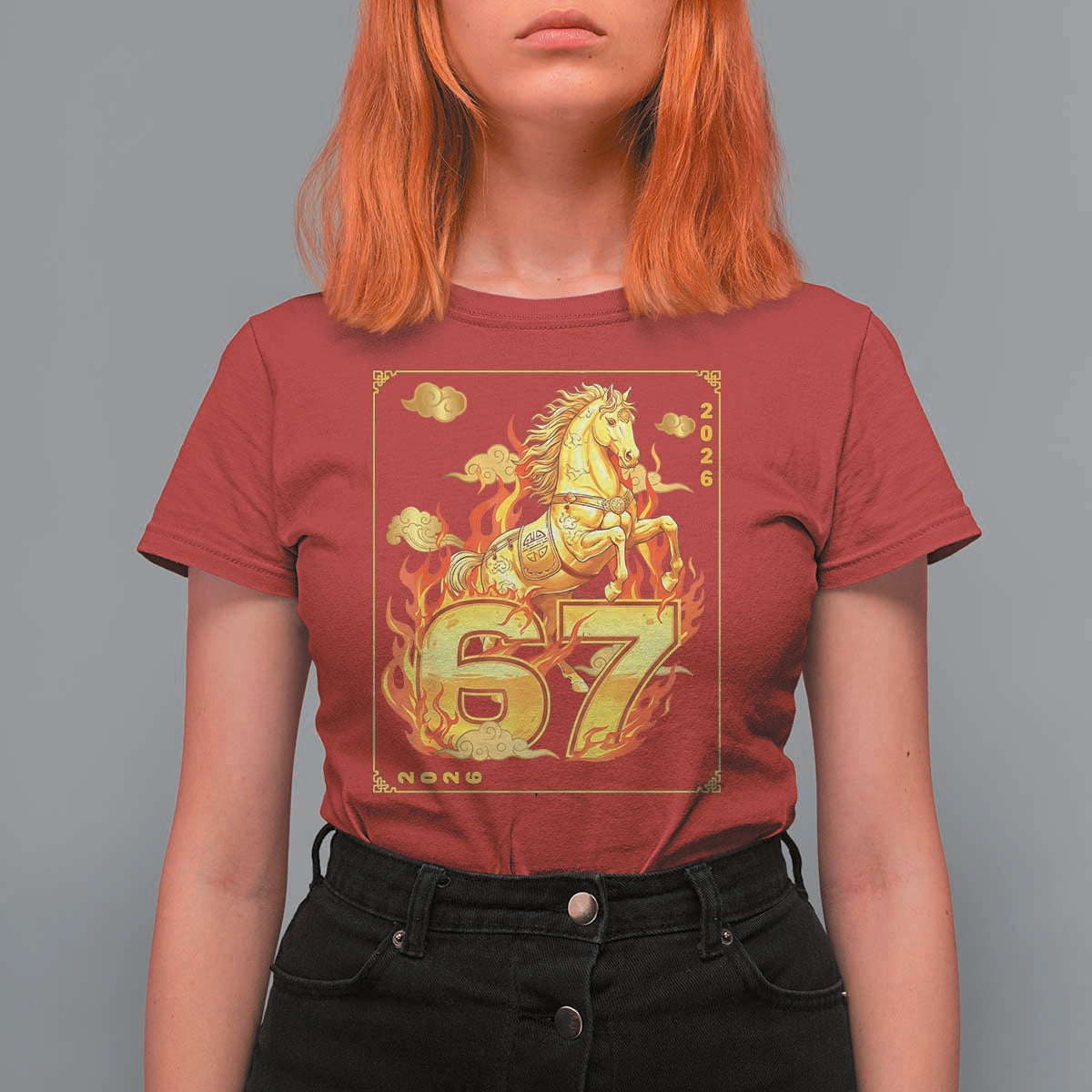 Funny Horse Six Seven Meme T Shirt For Women Happy Lunar New Year - Wonder Print Shop