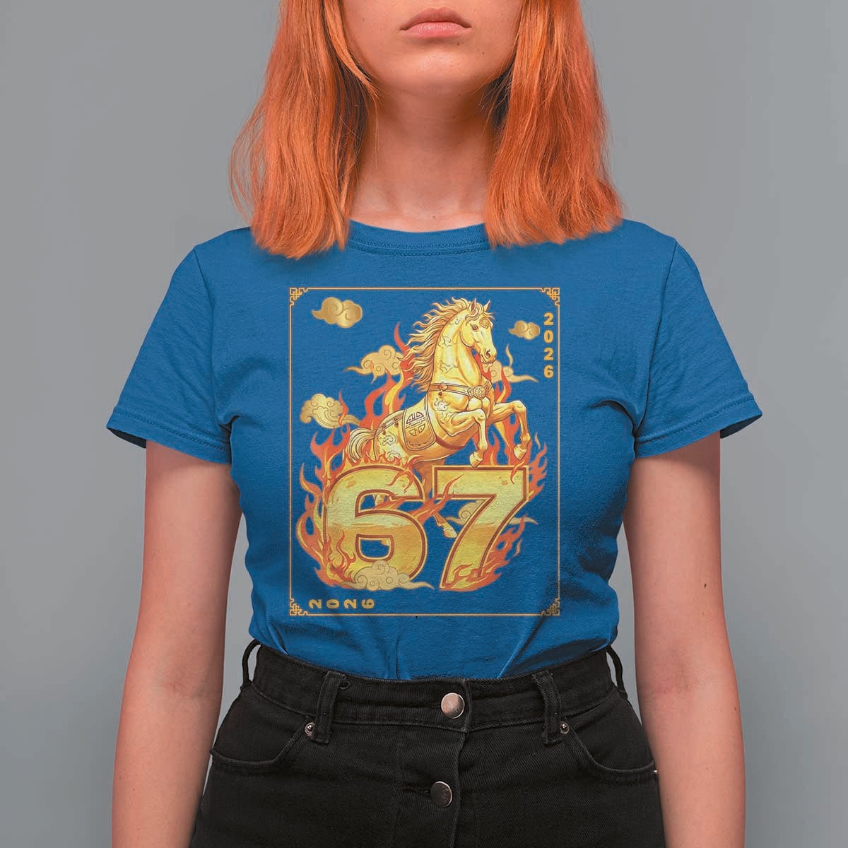 Funny Horse Six Seven Meme T Shirt For Women Happy Lunar New Year - Wonder Print Shop