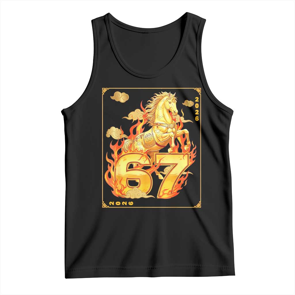 Funny Horse Six Seven Meme Tank Top Happy Lunar New Year - Wonder Print Shop