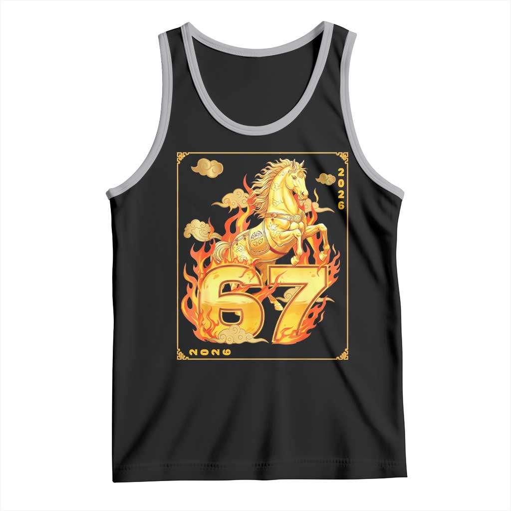 Funny Horse Six Seven Meme Tank Top Happy Lunar New Year - Wonder Print Shop