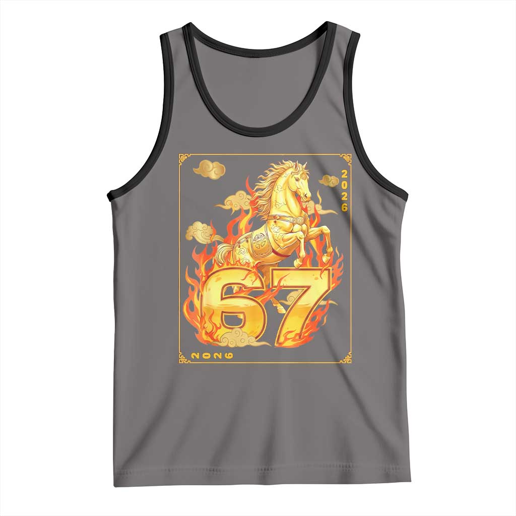 Funny Horse Six Seven Meme Tank Top Happy Lunar New Year - Wonder Print Shop