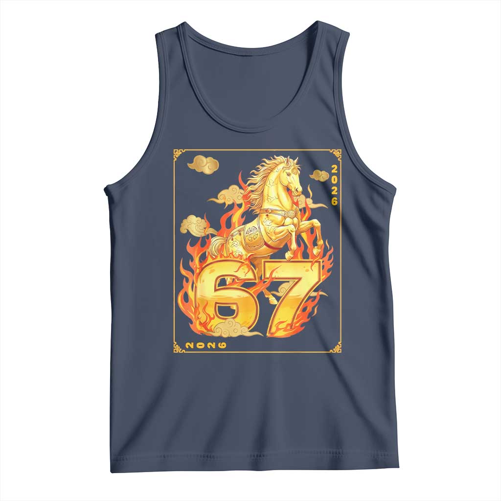 Funny Horse Six Seven Meme Tank Top Happy Lunar New Year - Wonder Print Shop