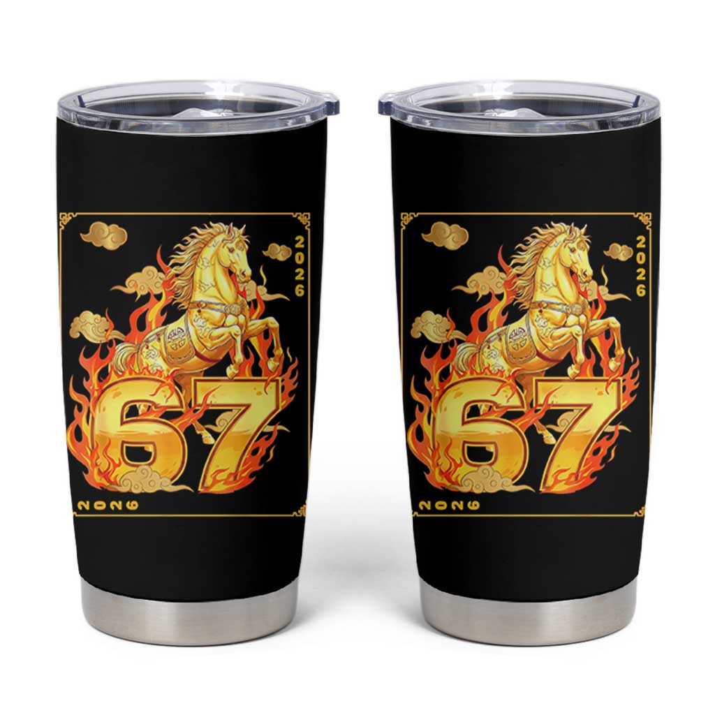 Funny Horse Six Seven Meme Tumbler Cup Happy Lunar New Year - Wonder Print Shop