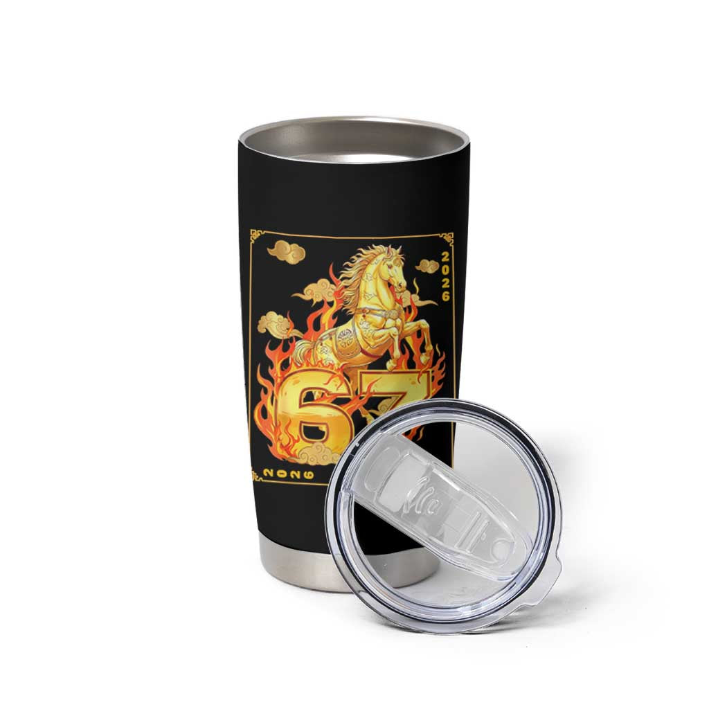 Funny Horse Six Seven Meme Tumbler Cup Happy Lunar New Year - Wonder Print Shop