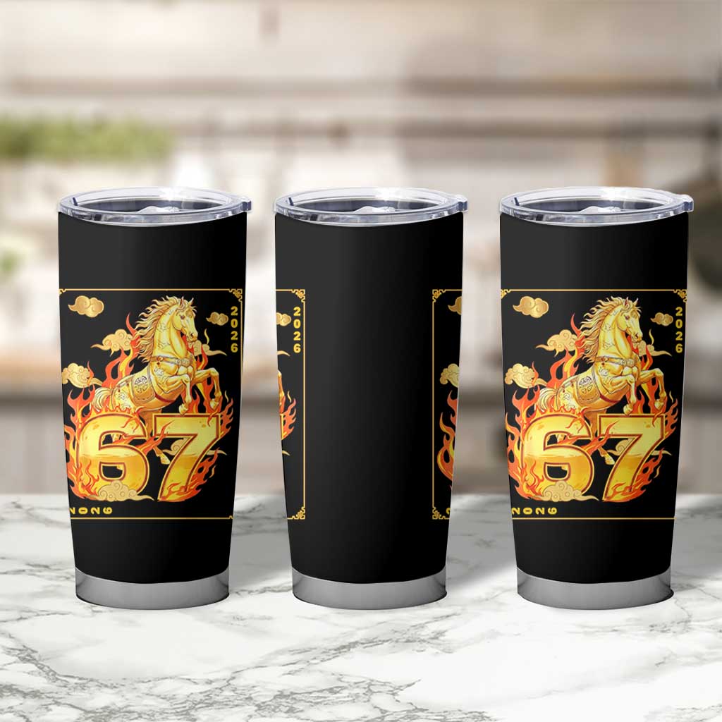 Funny Horse Six Seven Meme Tumbler Cup Happy Lunar New Year - Wonder Print Shop