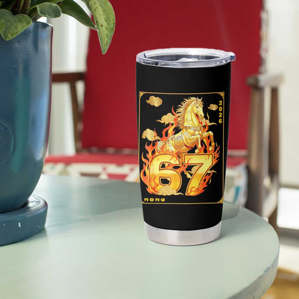 Funny Horse Six Seven Meme Tumbler Cup Happy Lunar New Year - Wonder Print Shop