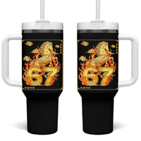 Funny Horse Six Seven Meme Tumbler With Handle Happy Lunar New Year - Wonder Print Shop