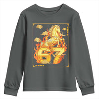 Funny Horse Six Seven Meme Youth Sweatshirt Happy Lunar New Year - Wonder Print Shop