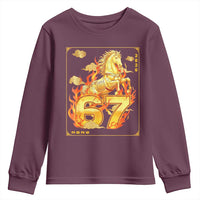 Funny Horse Six Seven Meme Youth Sweatshirt Happy Lunar New Year - Wonder Print Shop