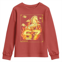 Funny Horse Six Seven Meme Youth Sweatshirt Happy Lunar New Year - Wonder Print Shop