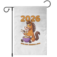 Still Not Joining A Gym Lunar New Year Garden Flag Funny Horse Eating Ramen - Wonder Print Shop