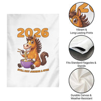 Still Not Joining A Gym Lunar New Year Garden Flag Funny Horse Eating Ramen - Wonder Print Shop