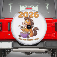 Still Not Joining A Gym Lunar New Year Spare Tire Cover Funny Horse Eating Ramen - Wonder Print Shop