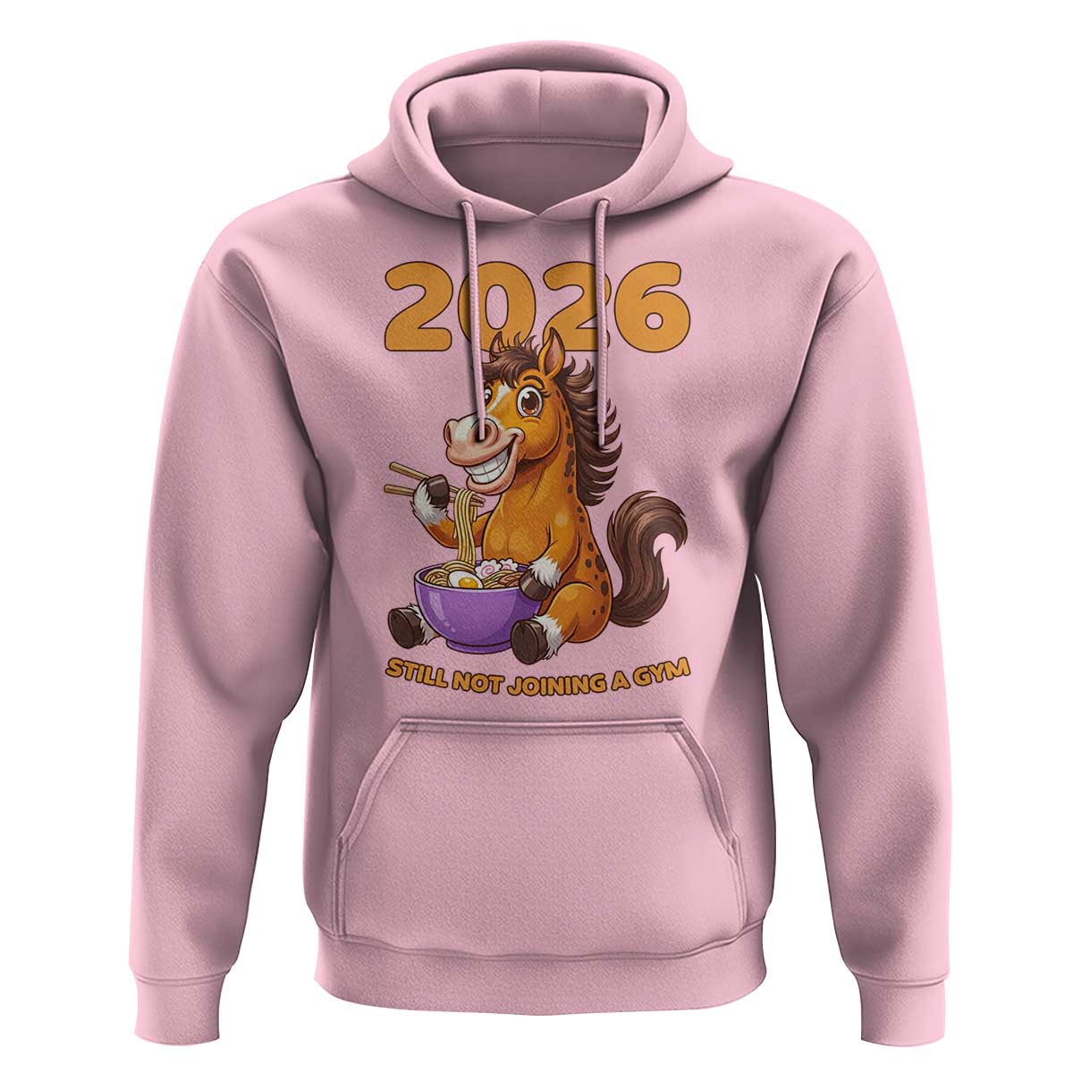 Still Not Joining A Gym Lunar New Year Hoodie Funny Horse Eating Ramen - Wonder Print Shop