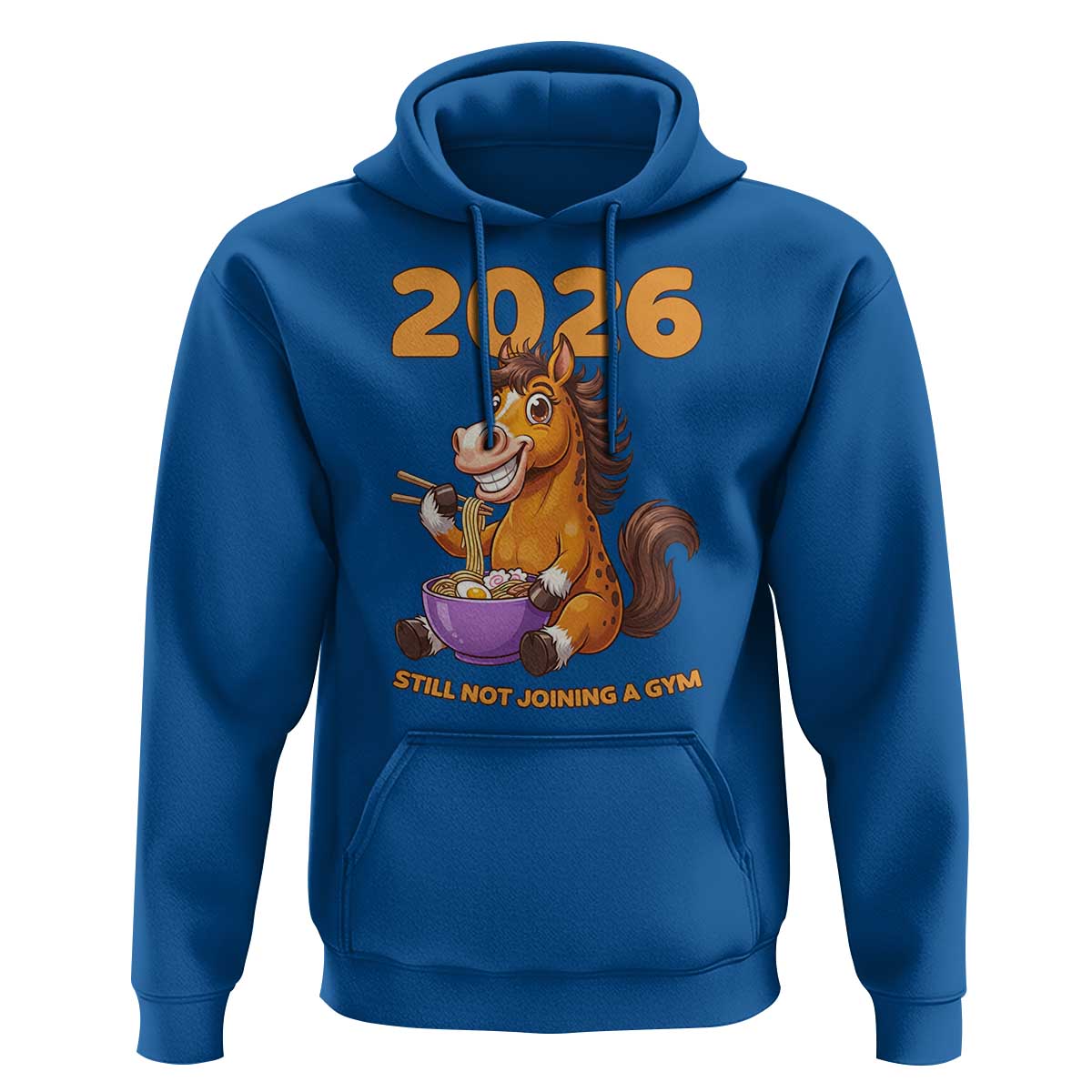 Still Not Joining A Gym Lunar New Year Hoodie Funny Horse Eating Ramen - Wonder Print Shop