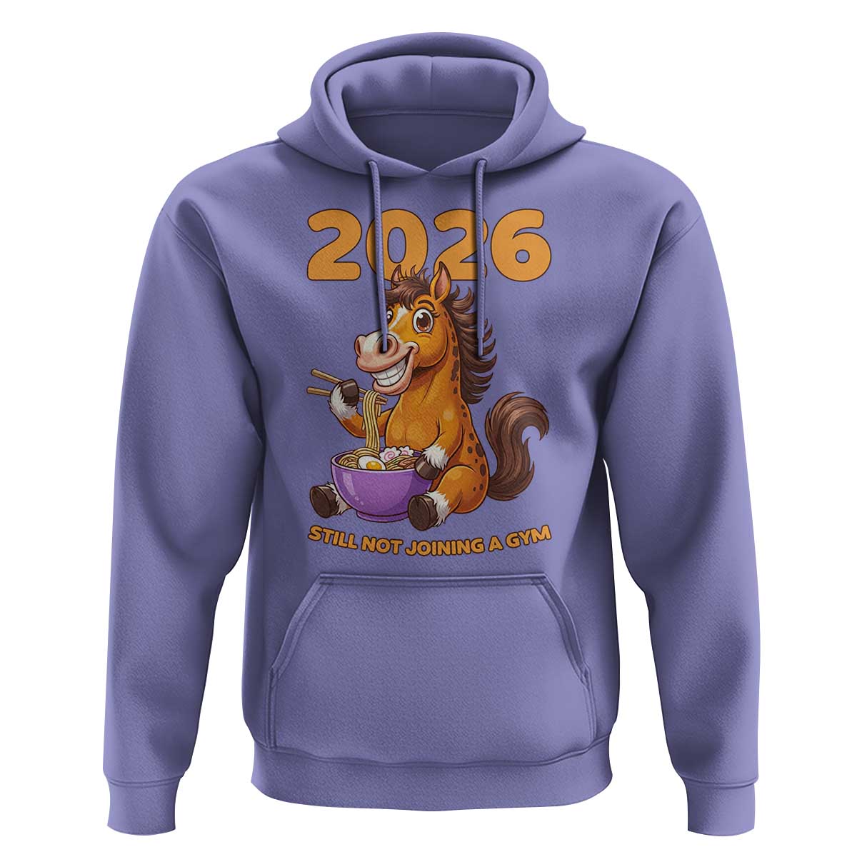 Still Not Joining A Gym Lunar New Year Hoodie Funny Horse Eating Ramen - Wonder Print Shop
