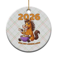 Still Not Joining A Gym Lunar New Year Ceramic Ornament Funny Horse Eating Ramen - Wonder Print Shop