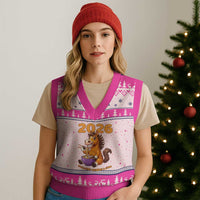 Still Not Joining A Gym Lunar New Year V-Neck Knit Sweater Vest Funny Horse Eating Ramen - Wonder Print Shop
