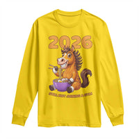 Still Not Joining A Gym Lunar New Year Long Sleeve Shirt Funny Horse Eating Ramen - Wonder Print Shop