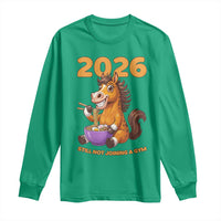 Still Not Joining A Gym Lunar New Year Long Sleeve Shirt Funny Horse Eating Ramen - Wonder Print Shop