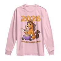 Still Not Joining A Gym Lunar New Year Long Sleeve Shirt Funny Horse Eating Ramen - Wonder Print Shop