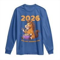 Still Not Joining A Gym Lunar New Year Long Sleeve Shirt Funny Horse Eating Ramen - Wonder Print Shop
