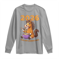 Still Not Joining A Gym Lunar New Year Long Sleeve Shirt Funny Horse Eating Ramen - Wonder Print Shop