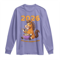 Still Not Joining A Gym Lunar New Year Long Sleeve Shirt Funny Horse Eating Ramen - Wonder Print Shop