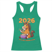 Still Not Joining A Gym Lunar New Year Racerback Tank Top Funny Horse Eating Ramen - Wonder Print Shop