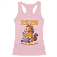 Still Not Joining A Gym Lunar New Year Racerback Tank Top Funny Horse Eating Ramen - Wonder Print Shop