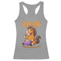Still Not Joining A Gym Lunar New Year Racerback Tank Top Funny Horse Eating Ramen - Wonder Print Shop