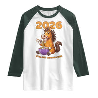 Still Not Joining A Gym Lunar New Year Raglan Shirt Funny Horse Eating Ramen - Wonder Print Shop